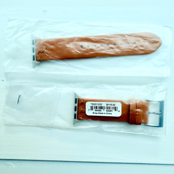 Tory Burch Tan Leather Apple Watch Strap - Picture 4 of 5